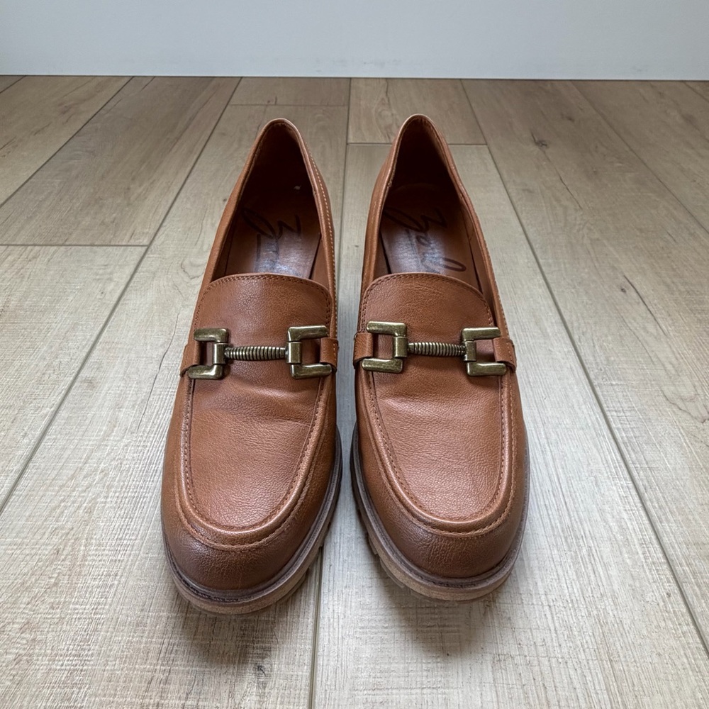 Zodiac Women's Gemma Block Heel Slip On Loafers Shoes Carmel Size 11